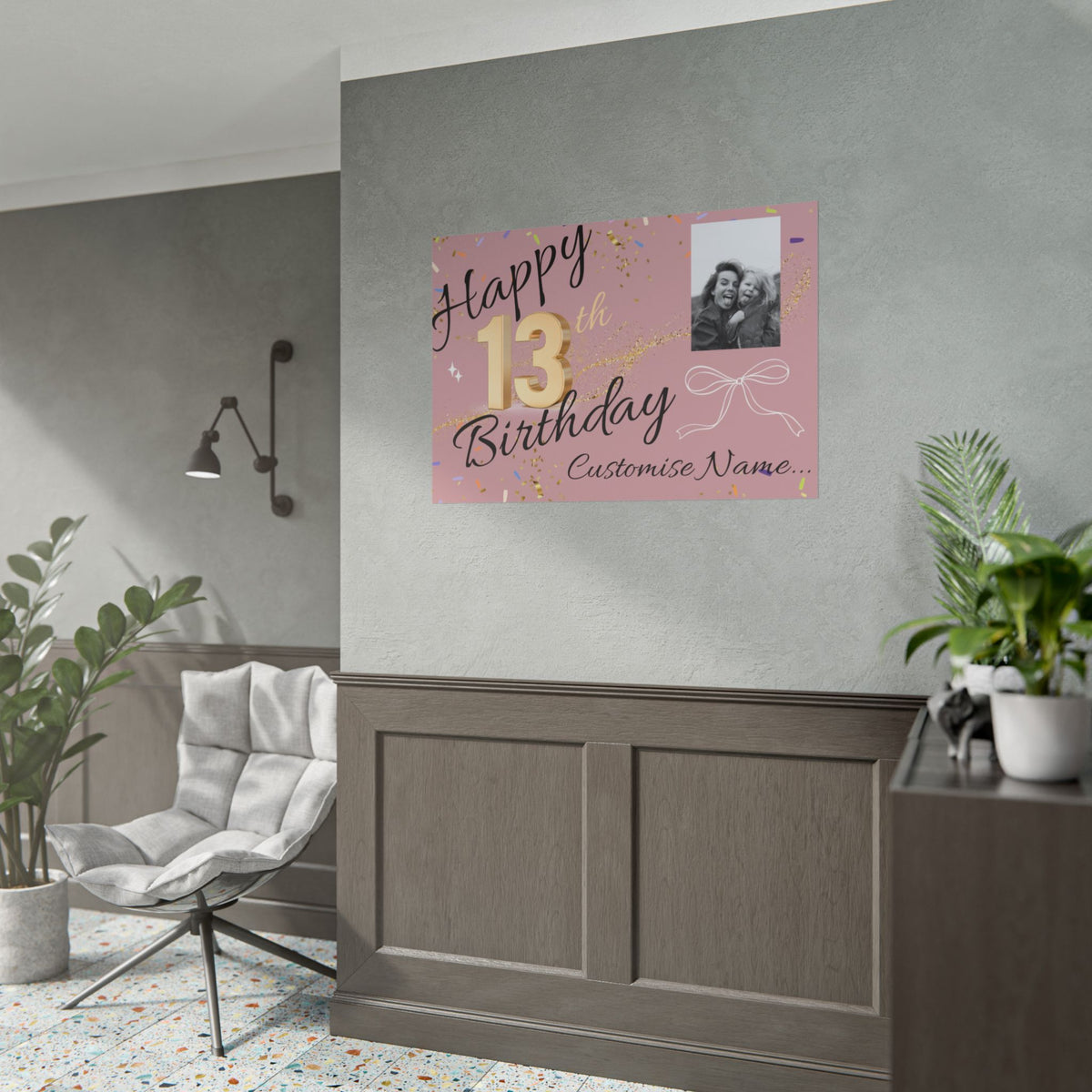 Customisable 13th Birthday Banner | TrendWaves Original Design for her