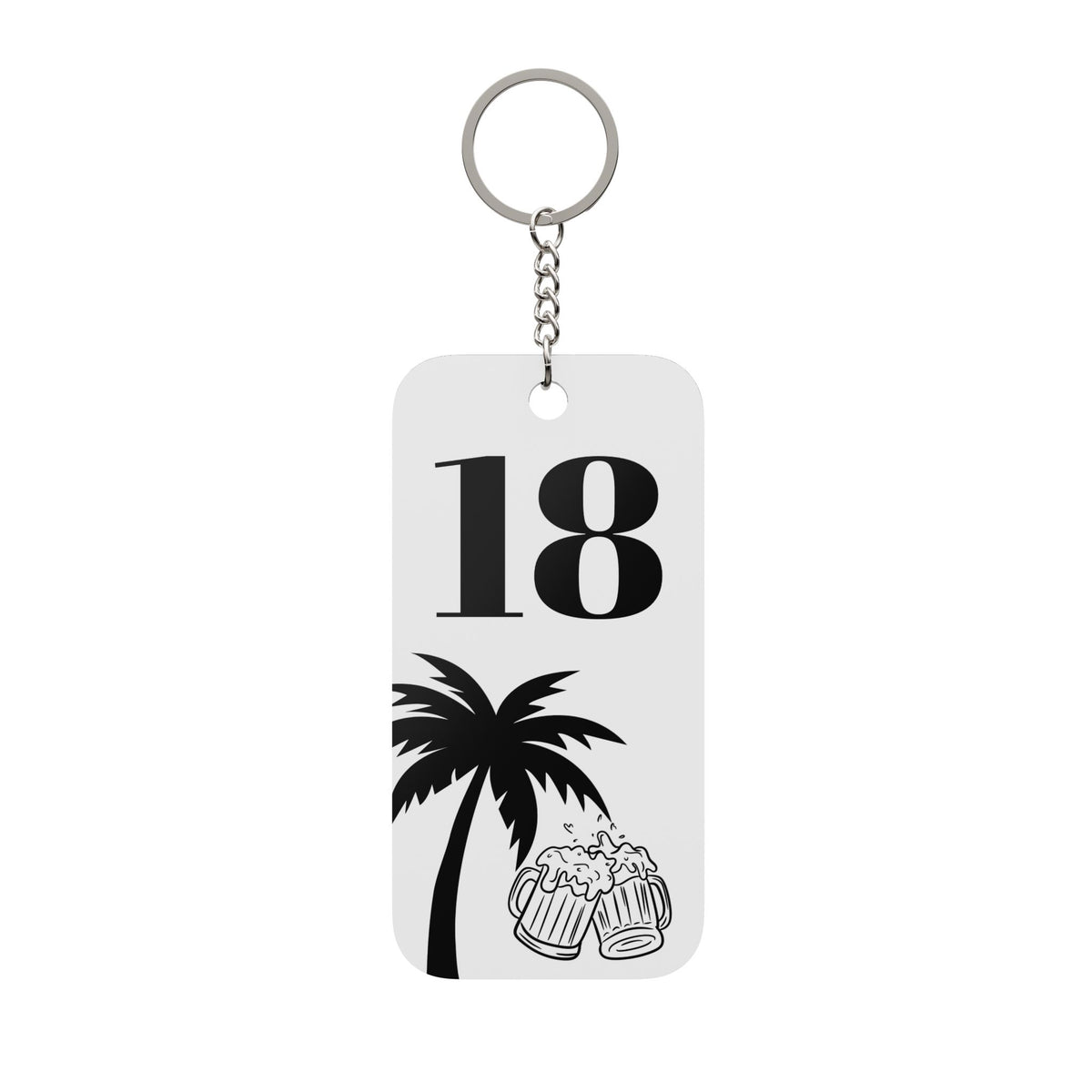Custom 18th Birthday Minimalistic Keychain | Double sided
