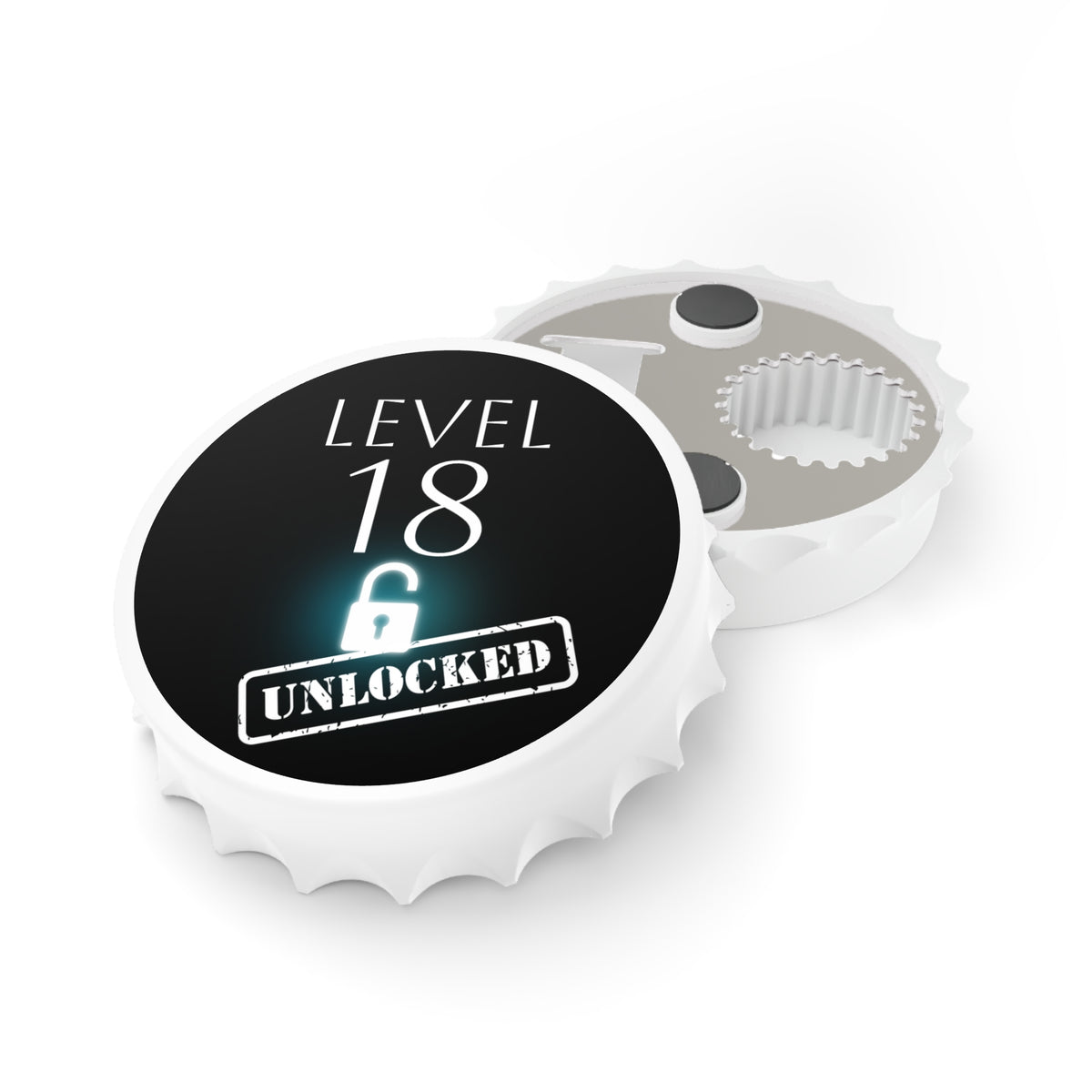 Customisable Level Unlocked Bottle Opener Magnet
