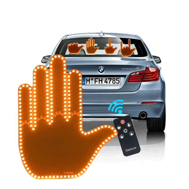 Funny Led Hand for car window | 3 Gestures