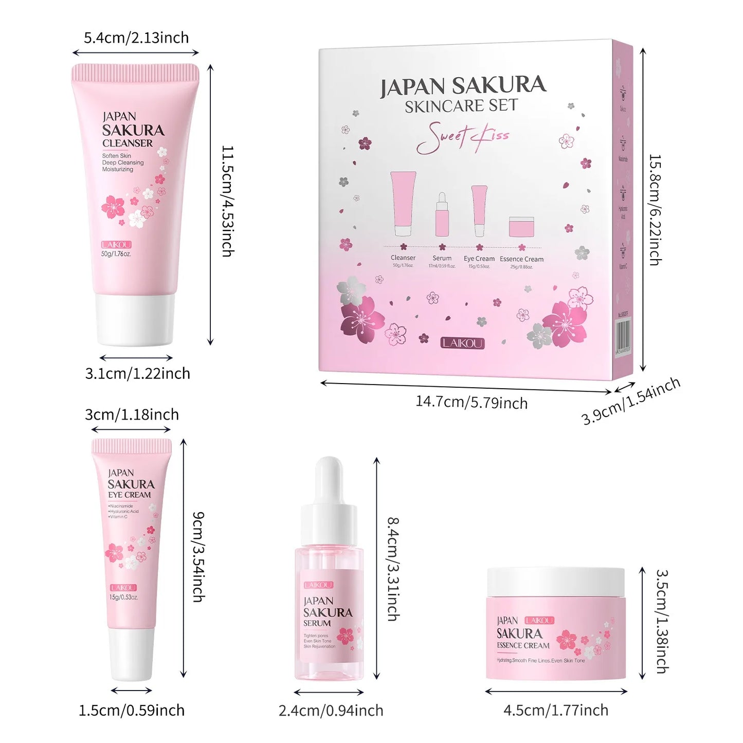 4 pcs Premium Japanese Skin Care Set