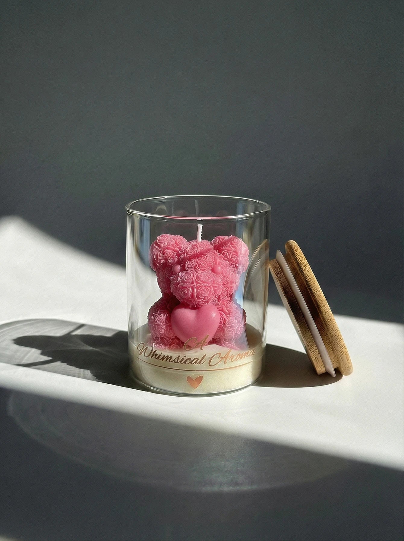 Rose Bear Candle