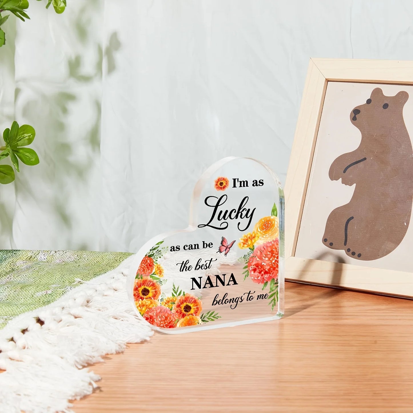 Acrylic Heart with Note for Nana