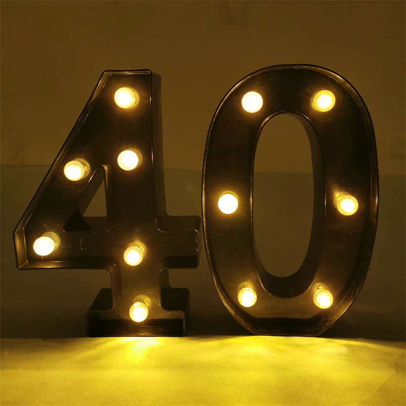 Black 16th Birthday LED Number | 21CM