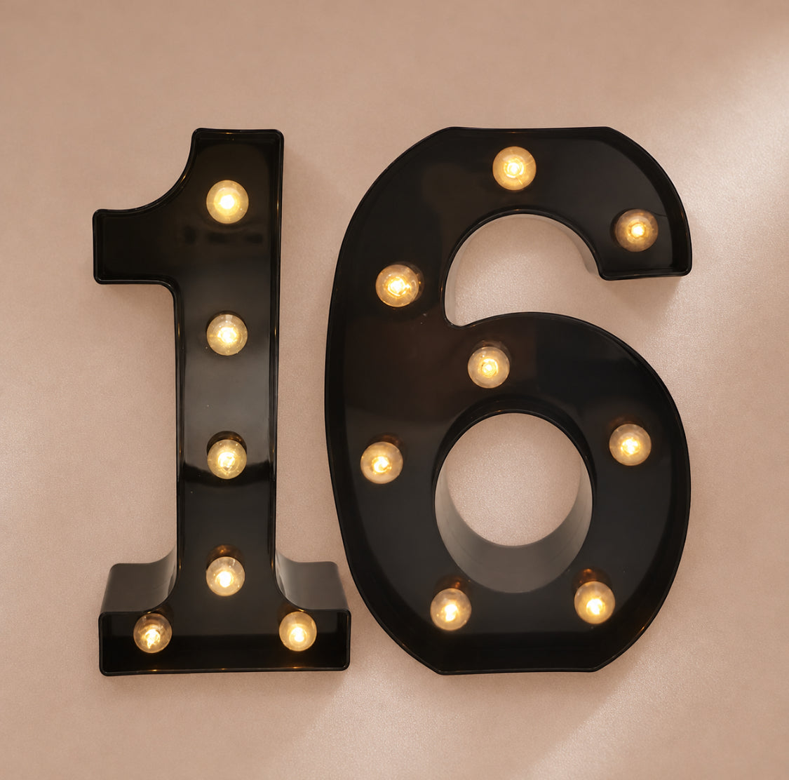 Black 16th Birthday LED Number | 21CM
