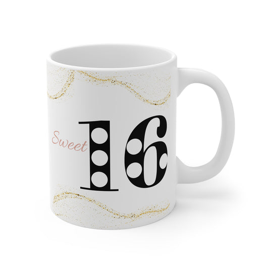 Customisable Sweet 16th Birthday Mug | TrendWaves Original Design for Her