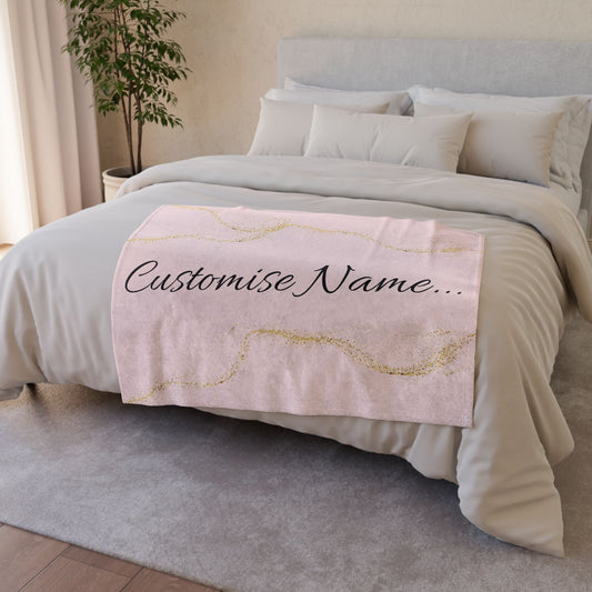 Custom Name  Blanket | TrendWaves Gold Marble Design