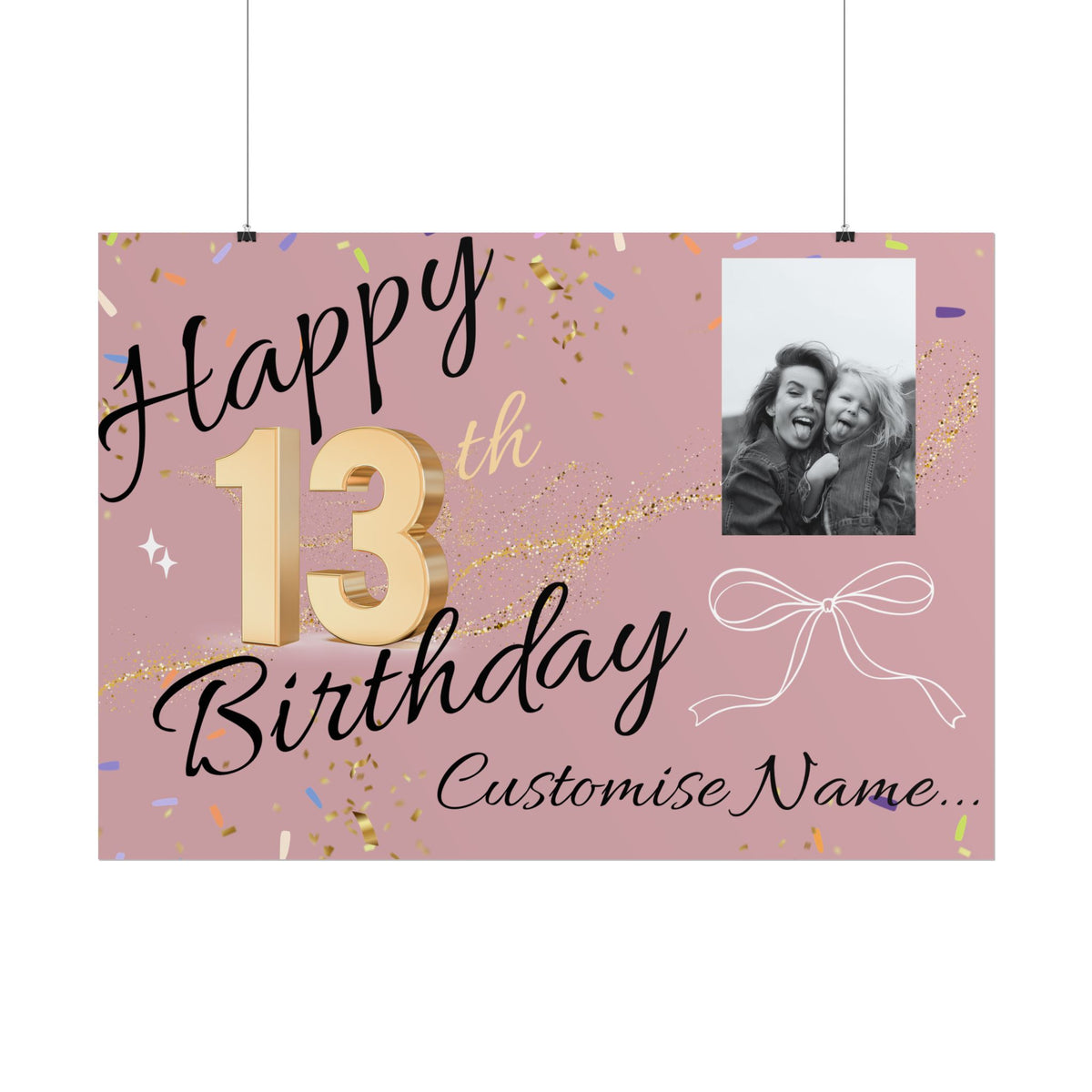 Customisable 13th Birthday Banner | TrendWaves Original Design for her