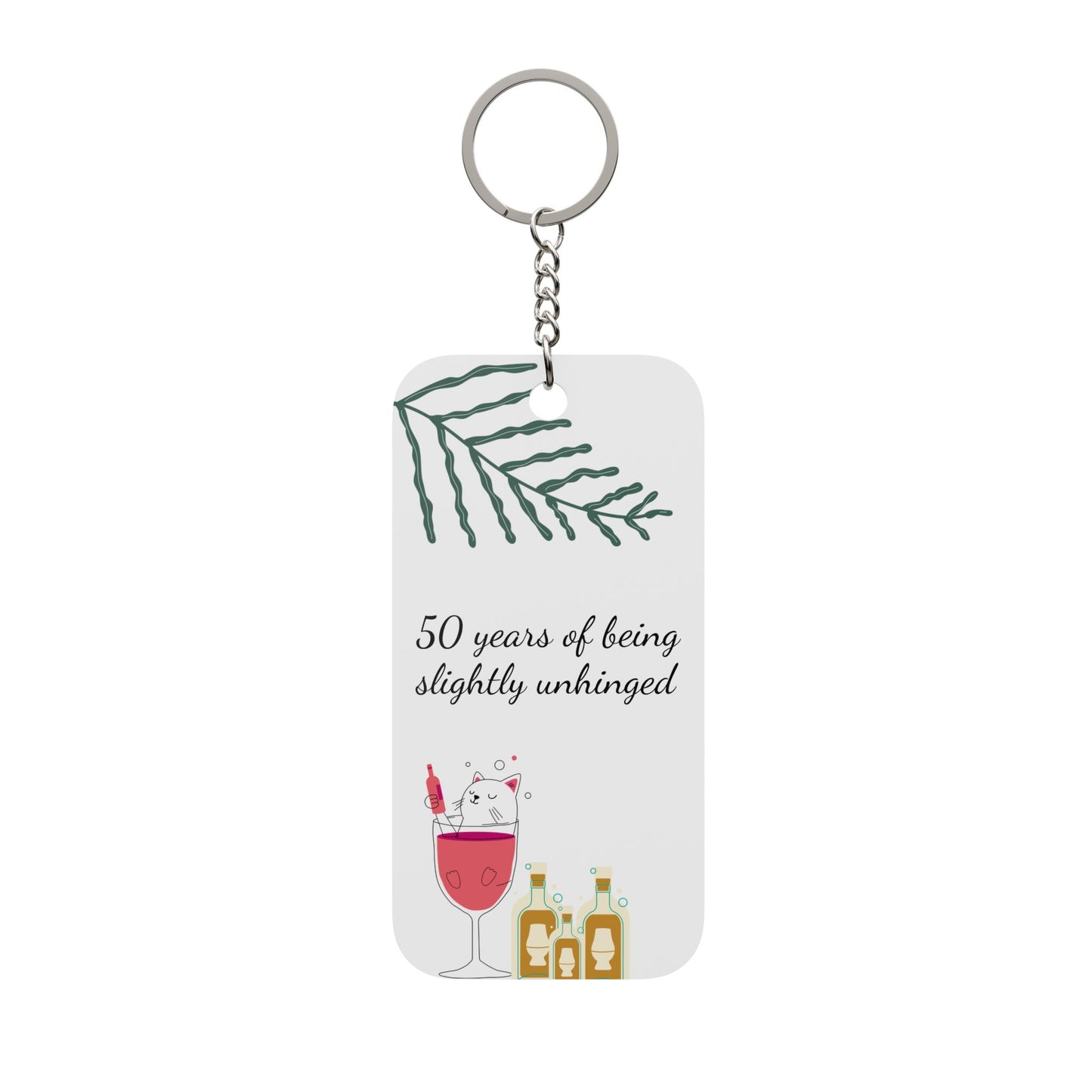 Funny Double-Sided key Charm for 50th Birthday