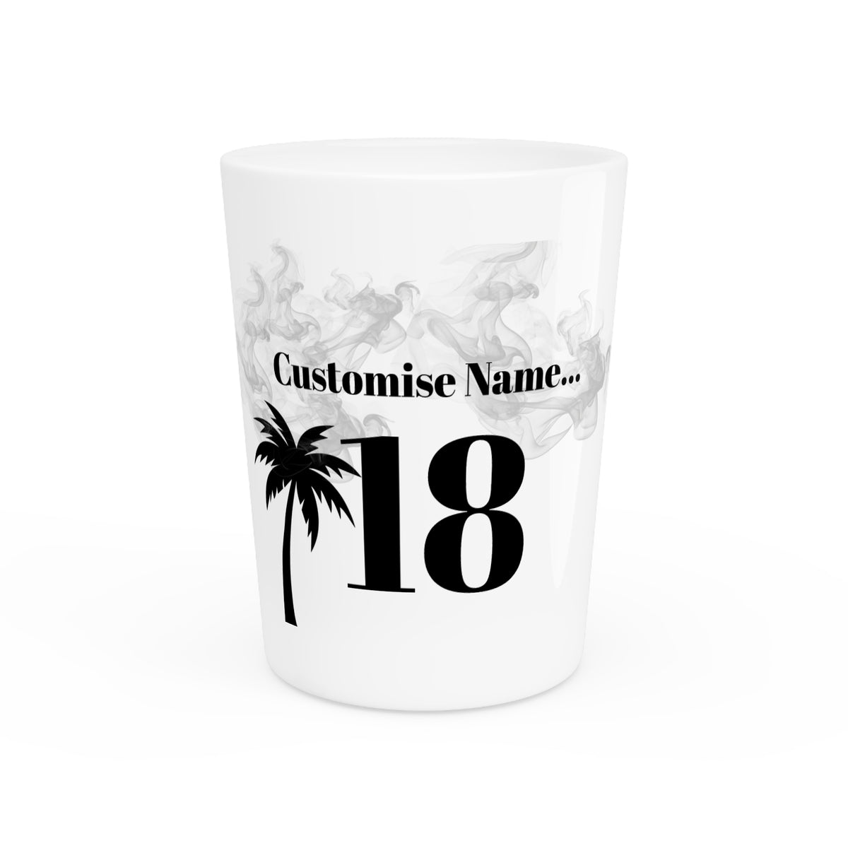 Custom 18th Birthday Shot Glass | TrendWaves Palm Tree Design