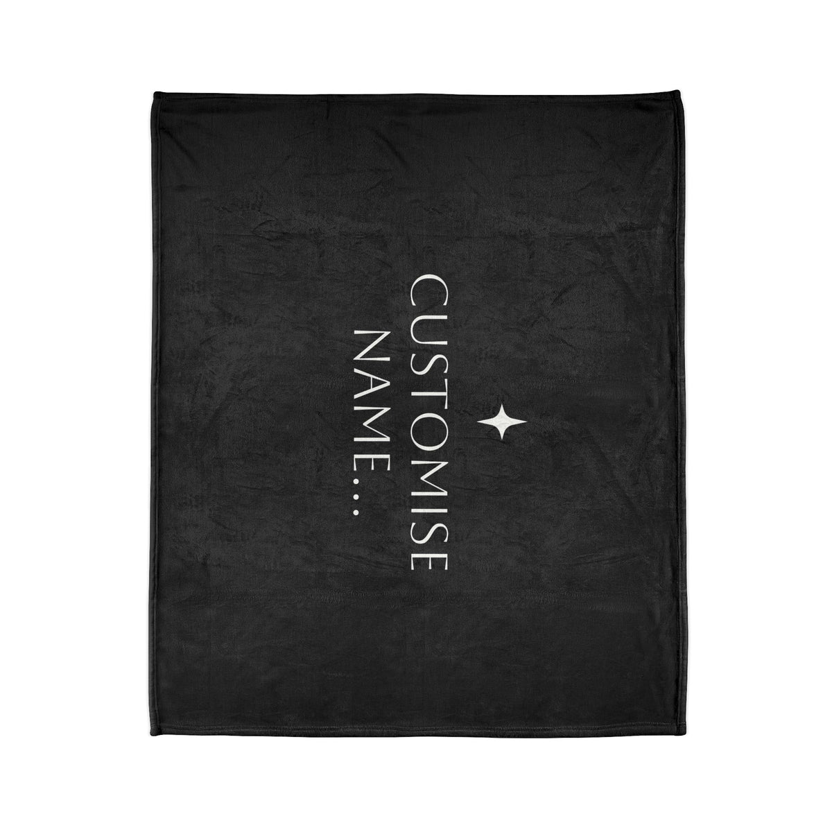 Customisable Black Plush Blanket | TrendWaves Original Minimalistic Design