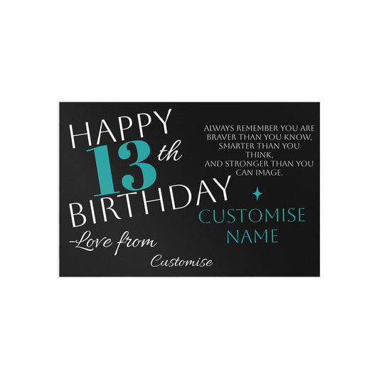 Customisable 13th Birthday Postcard | TrendWaves Original Minimalistic Design