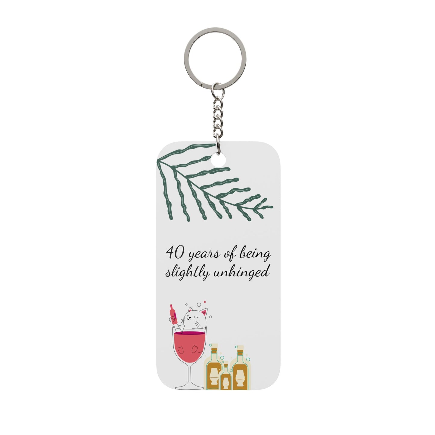 Funny Double-Sided Key Charm for 40th Birthday