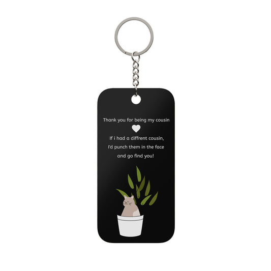 Funny Note for Cousins Double-Sided Keychain Charm
