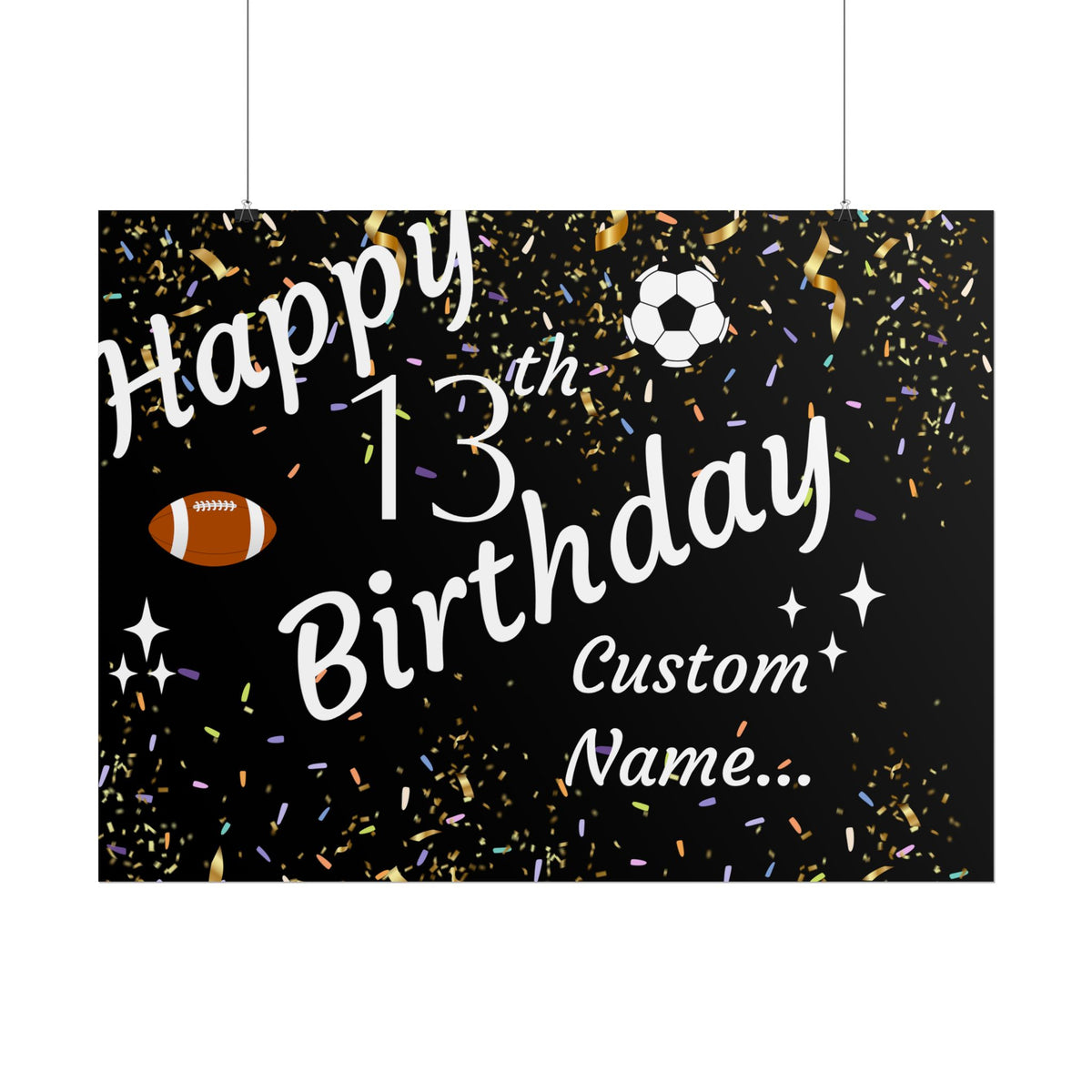 Customisable 13th Birthday Banner