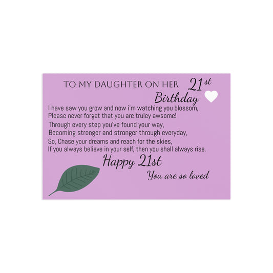 21st Birthday Note for Daughter