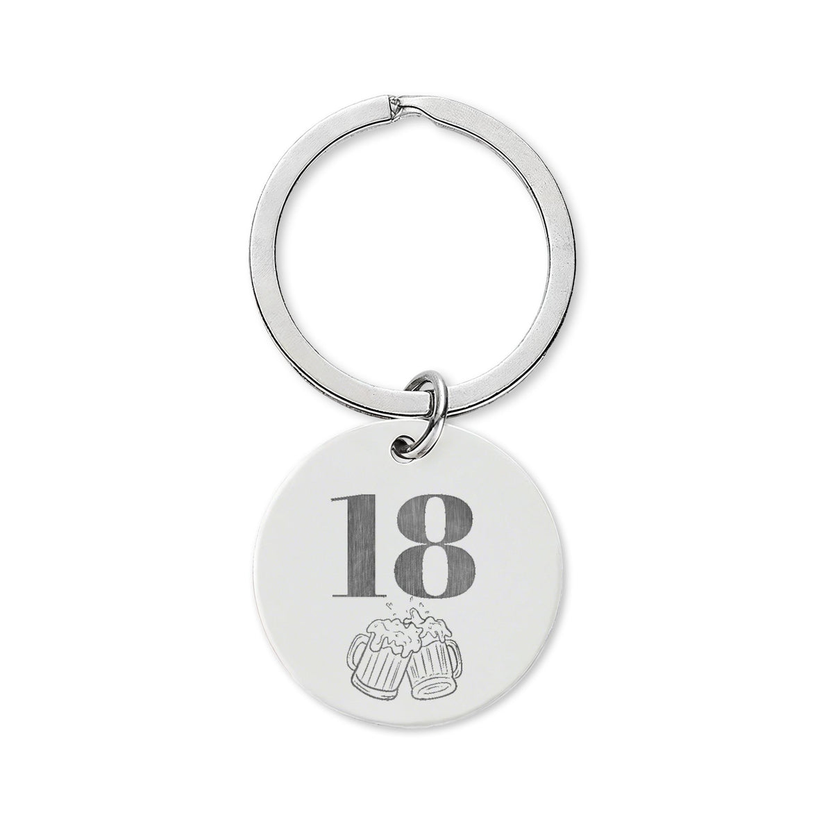 Custom Engraved Birthday key Charm | Engraved Beer Design