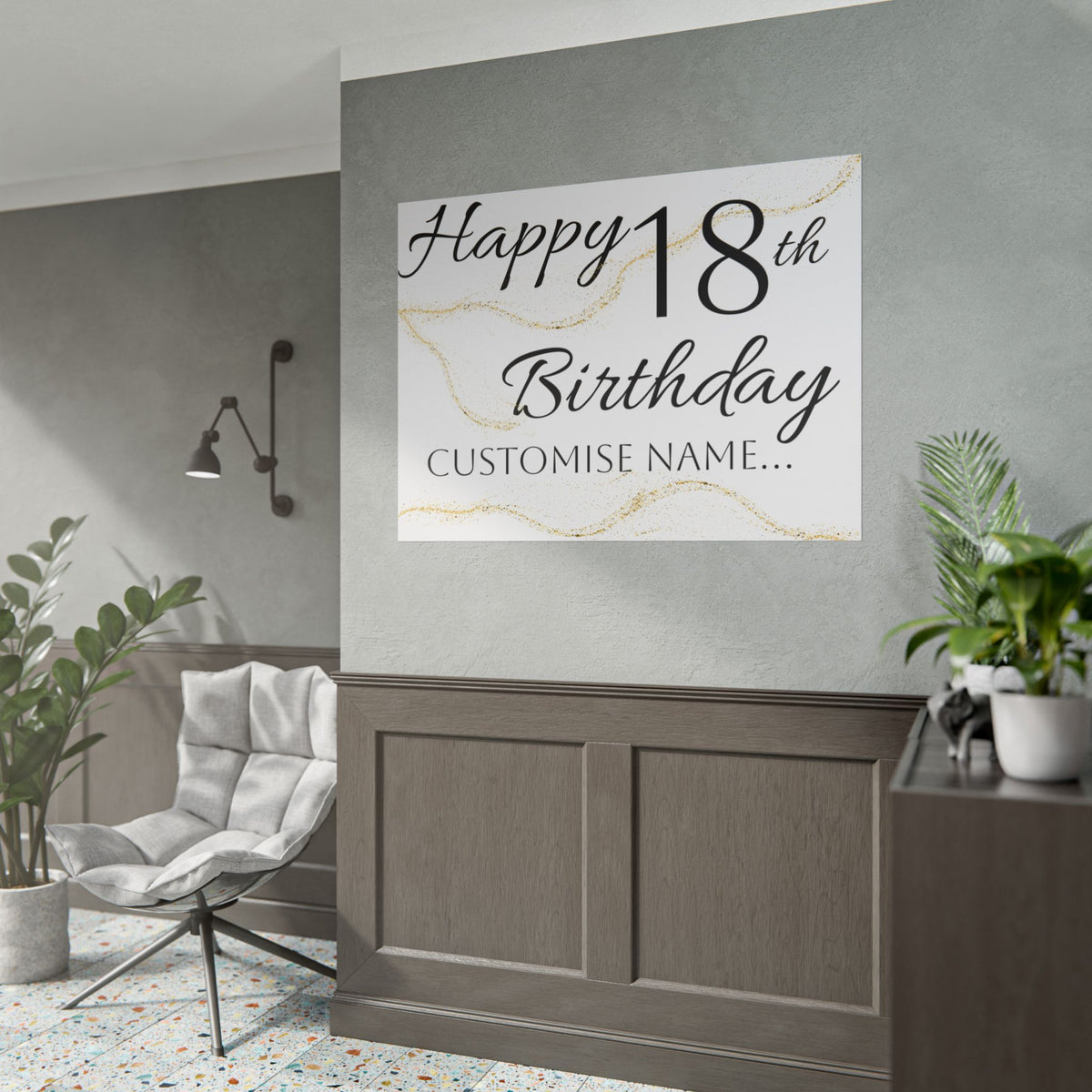 Custom Age & Name Happy Birthday Banner | TrendWaves original Design