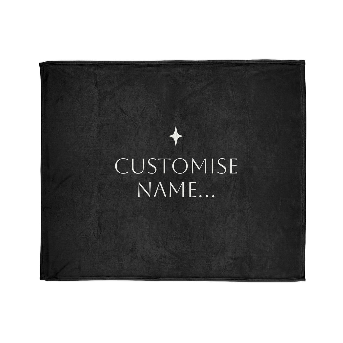 Customisable Black Plush Blanket | TrendWaves Original Minimalistic Design