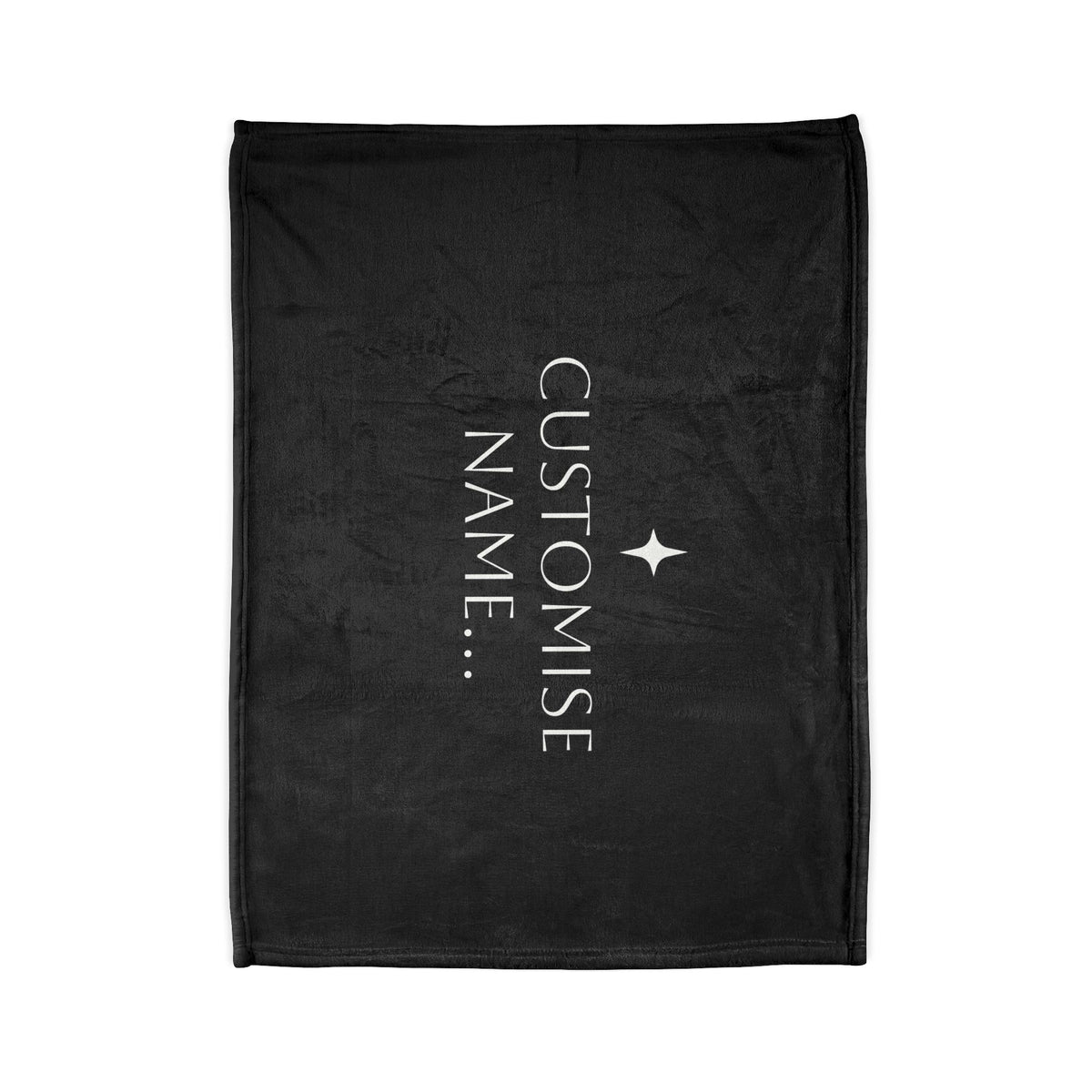 Customisable Black Plush Blanket | TrendWaves Original Minimalistic Design