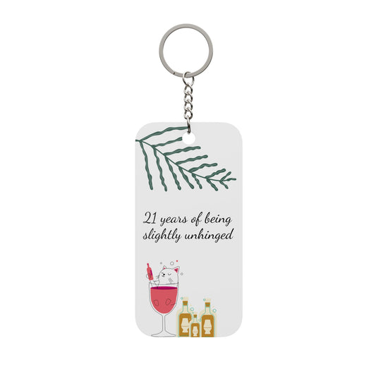 Funny Double-Sided Keyring Charm for 21st Birthday