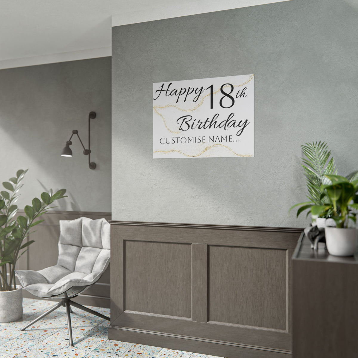 Custom Age & Name Happy Birthday Banner | TrendWaves original Design