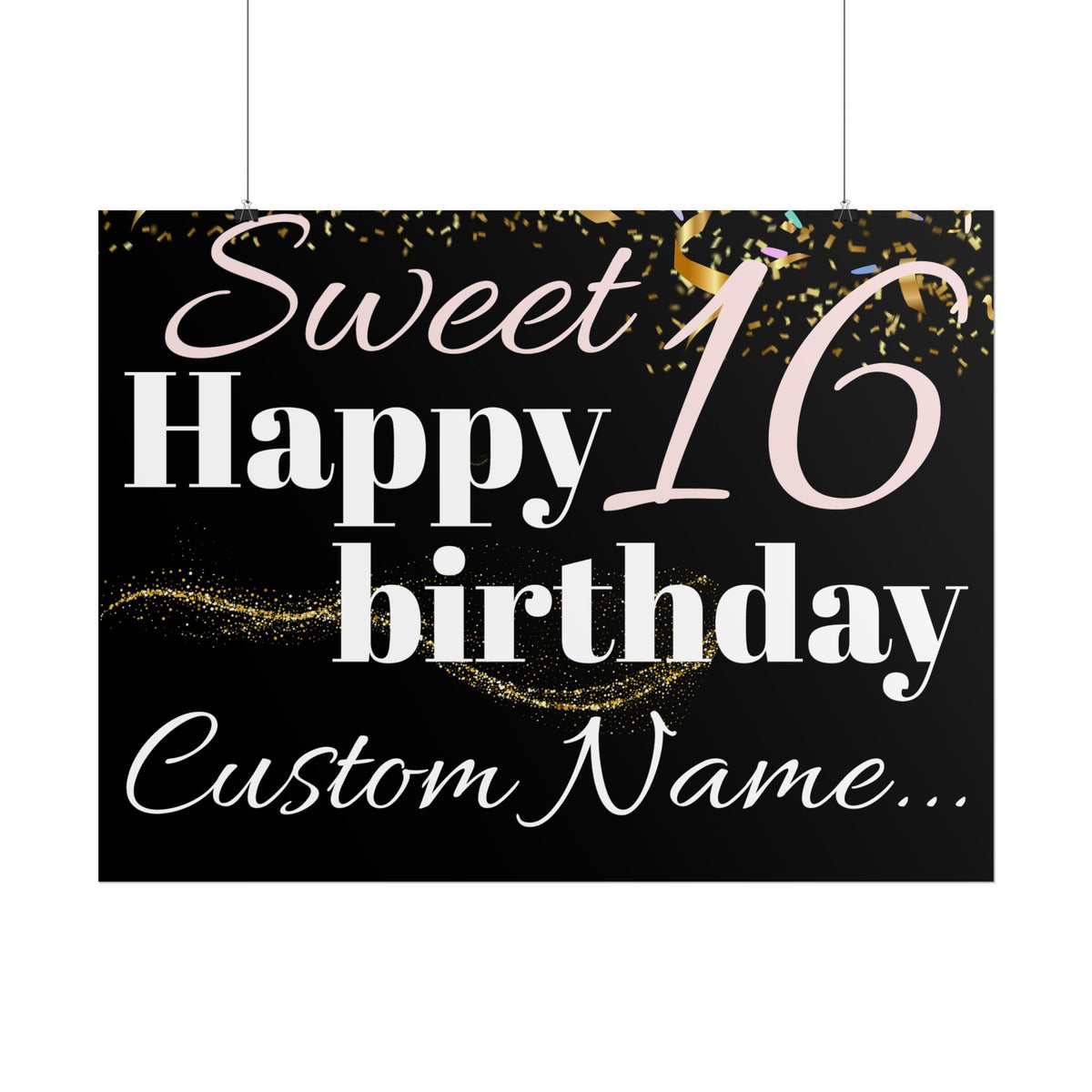 Customisable Sweet 16 Birthday Posters | TrendWaves Original Design