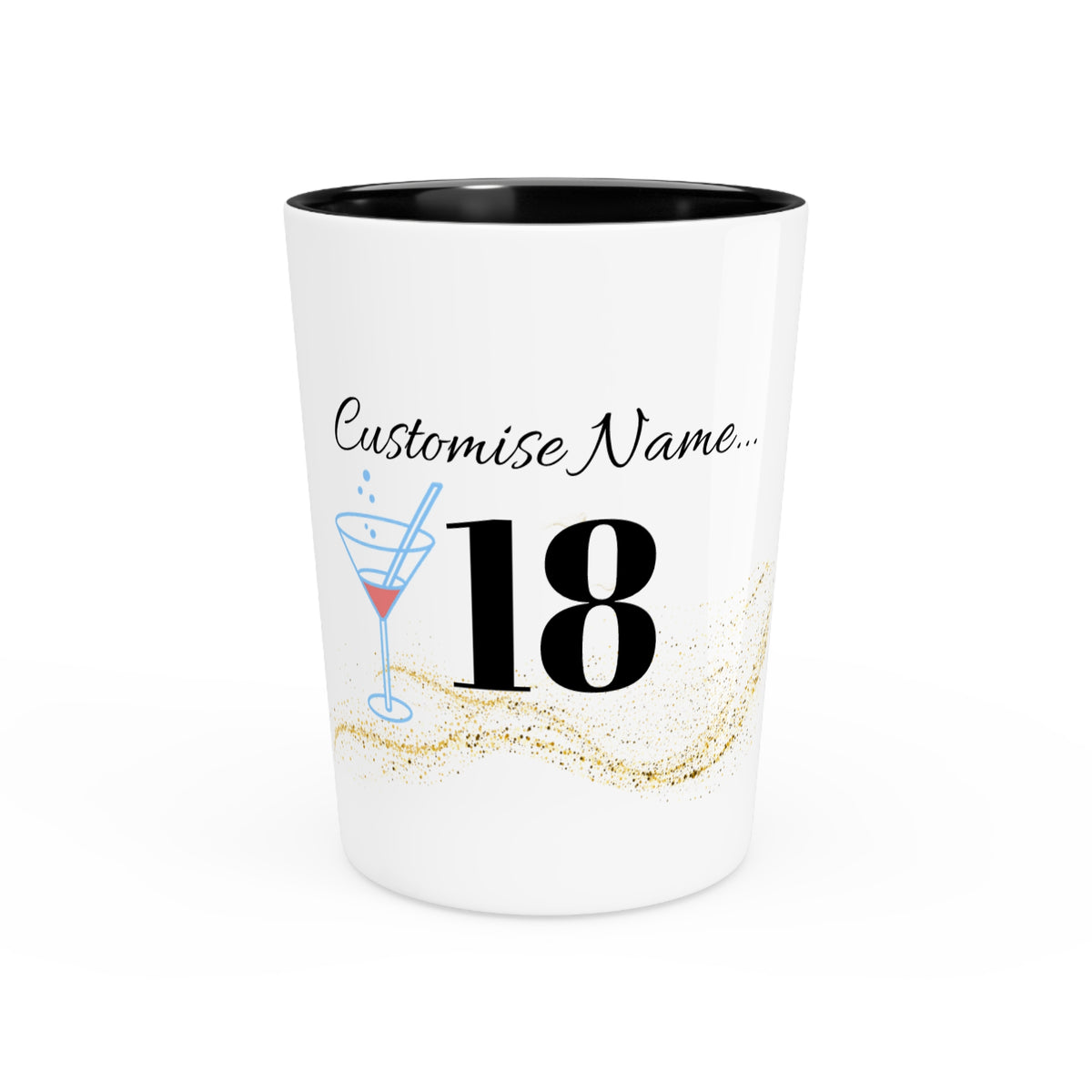 Custom 18th Birthday Shot Glass | TrendWaves Aesthetic design