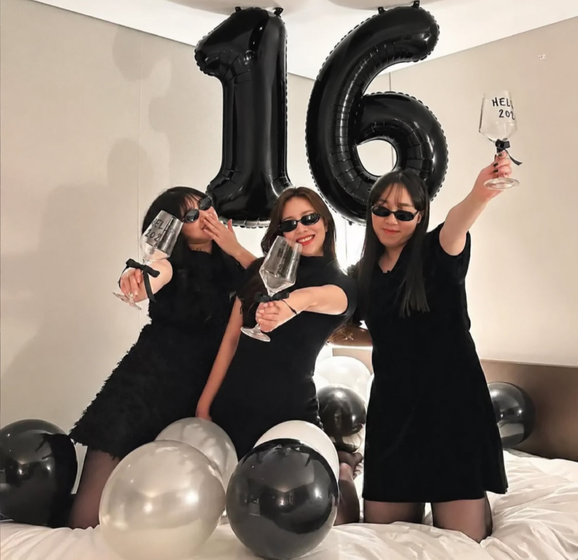 16 Inch Black Happy Birthday Letters and Number