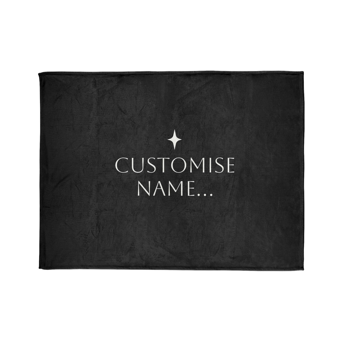 Customisable Black Plush Blanket | TrendWaves Original Minimalistic Design