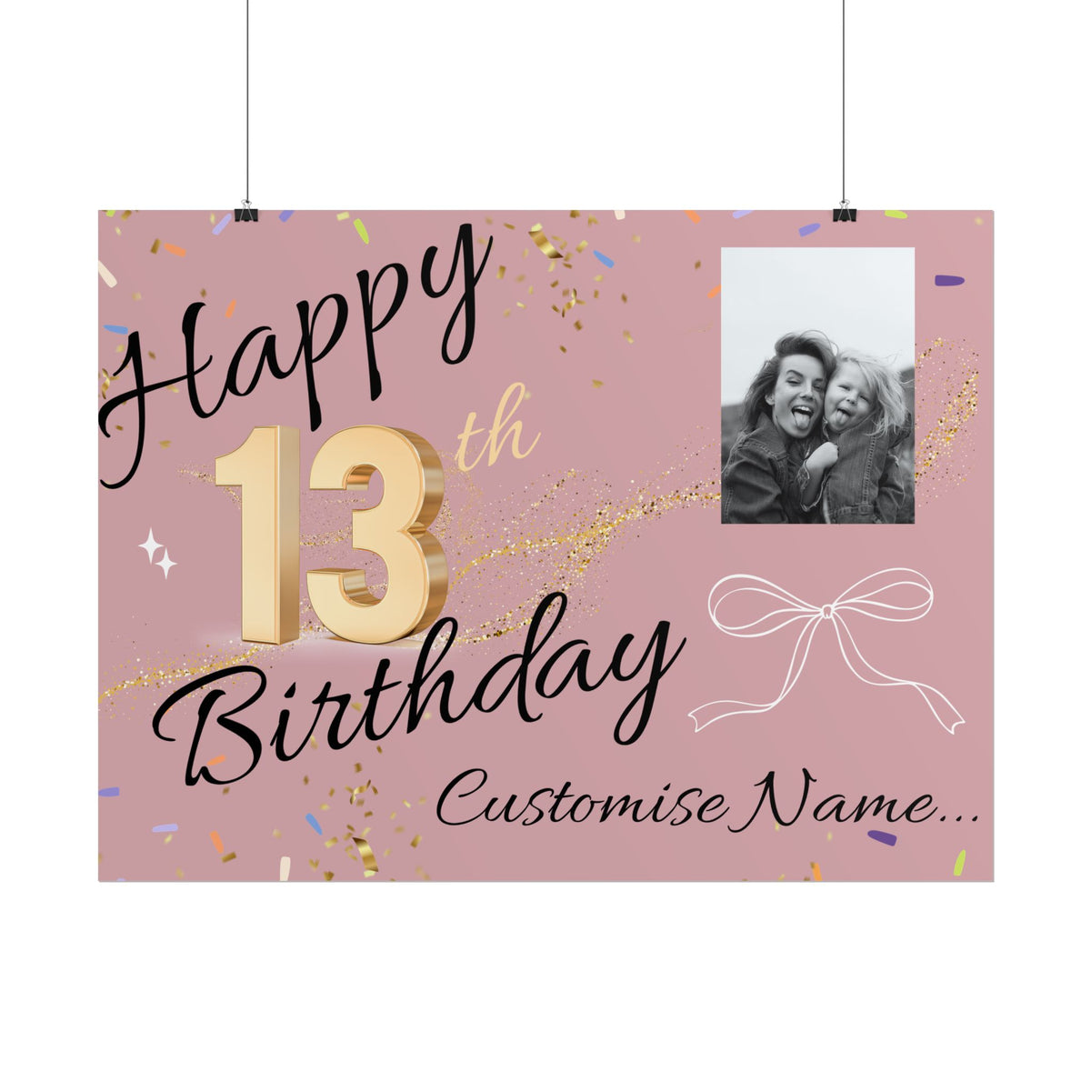 Customisable 13th Birthday Banner | TrendWaves Original Design for her