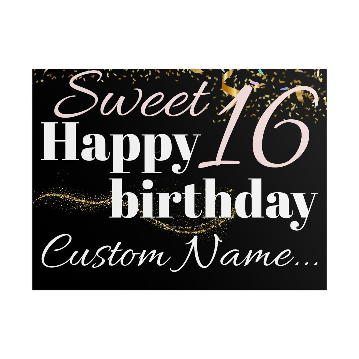 Customisable Sweet 16 Birthday Posters | TrendWaves Original Design