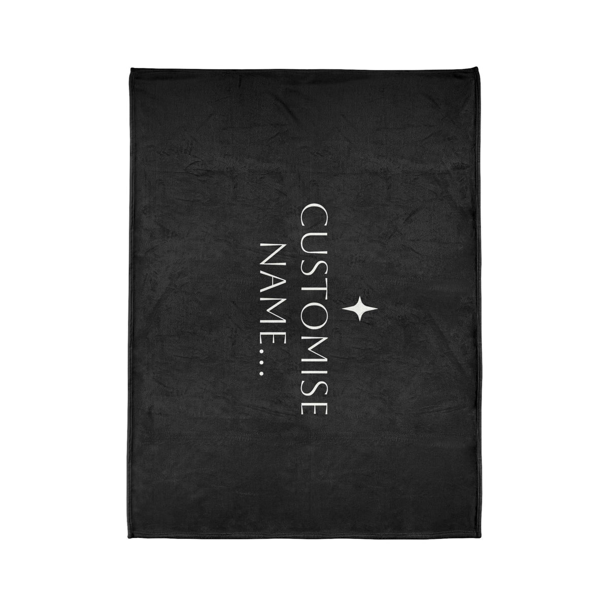 Customisable Black Plush Blanket | TrendWaves Original Minimalistic Design