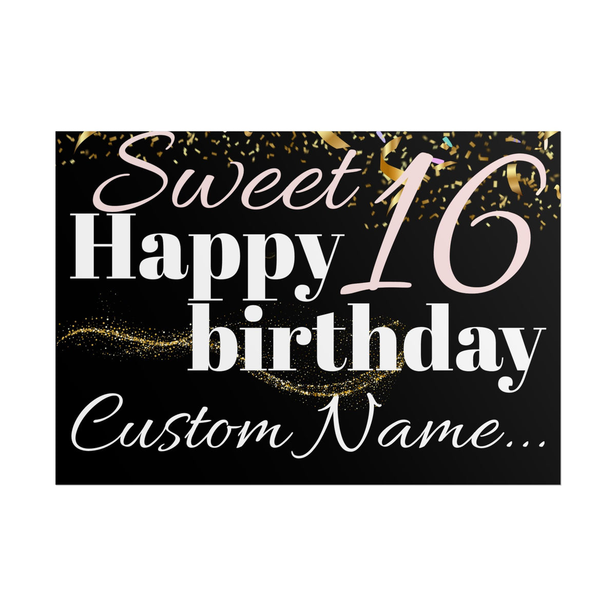 Customisable Sweet 16 Birthday Posters | TrendWaves Original Design