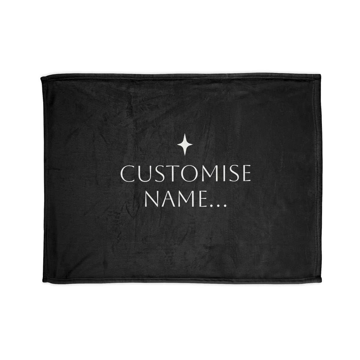 Customisable Black Plush Blanket | TrendWaves Original Minimalistic Design