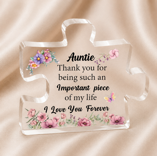 Sentimental Acrylic Puzzle Piece | For Auntie