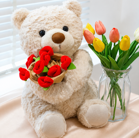 Teddy Bear with Removable Roses Plush