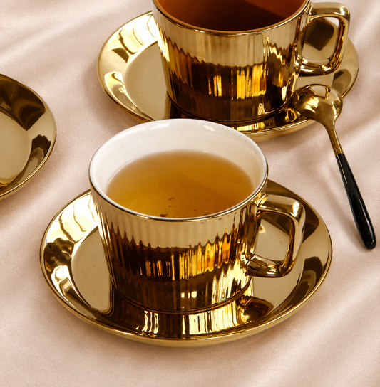 Gold Plated Tea/Coffee Cup Saucer Set