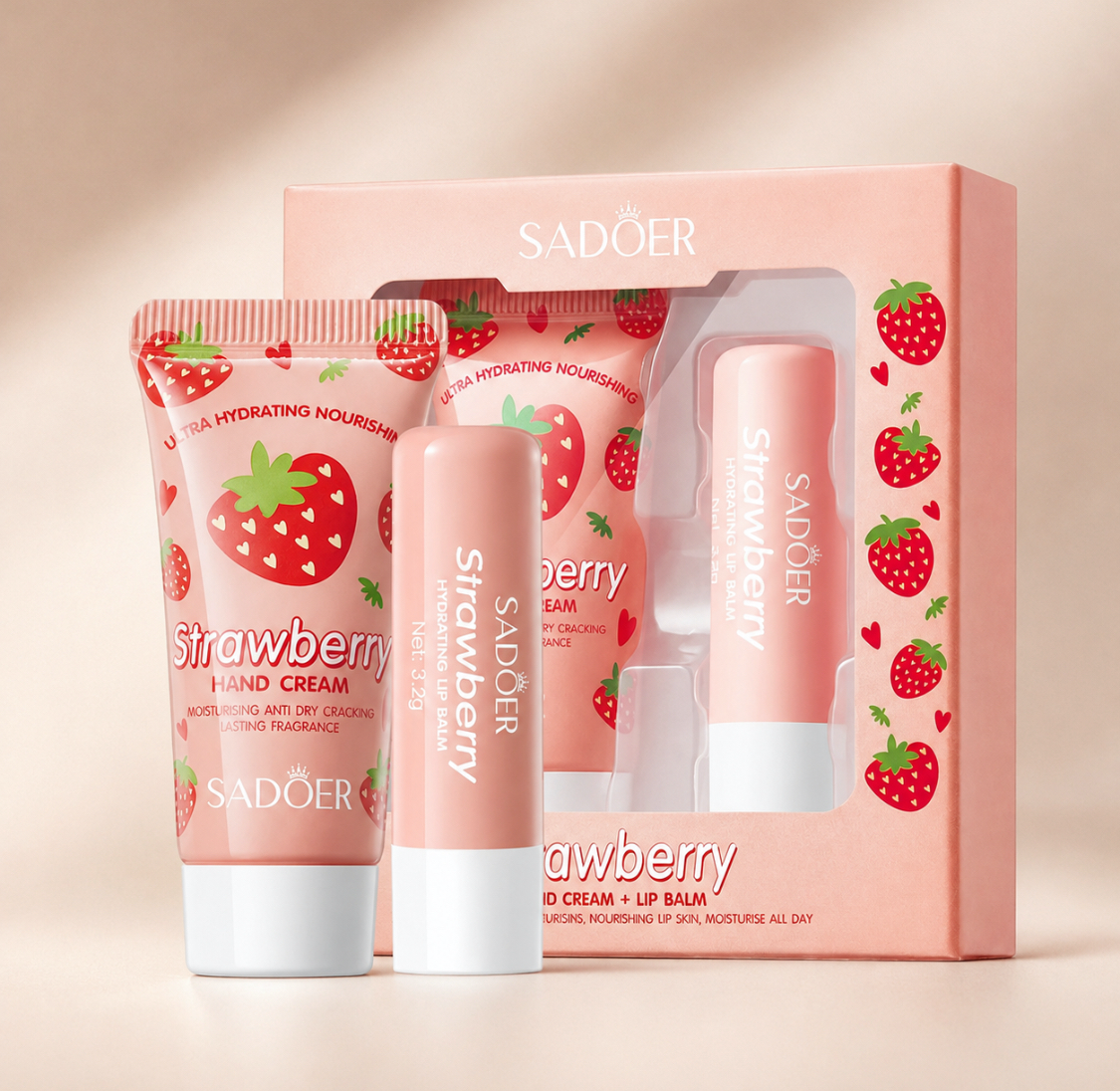 Cute Scented Lip Balm and hand cream set