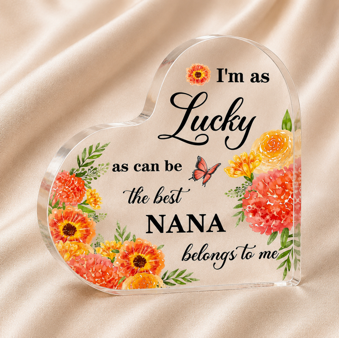 Acrylic Heart with Note for Nana