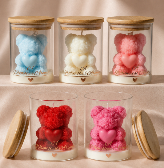 Rose Bear Candle