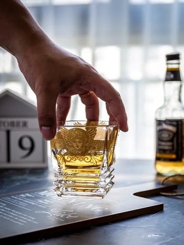 Gold Painted Whiskey Glass