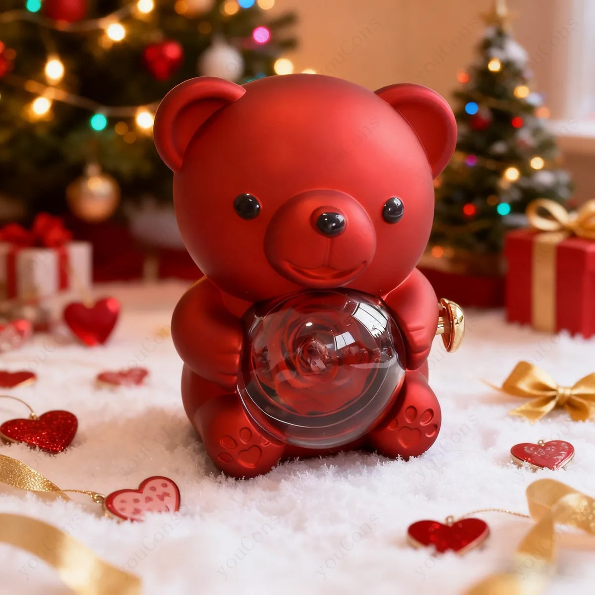 Twist Bear Surprise Box with Birthstone Infinity Necklace