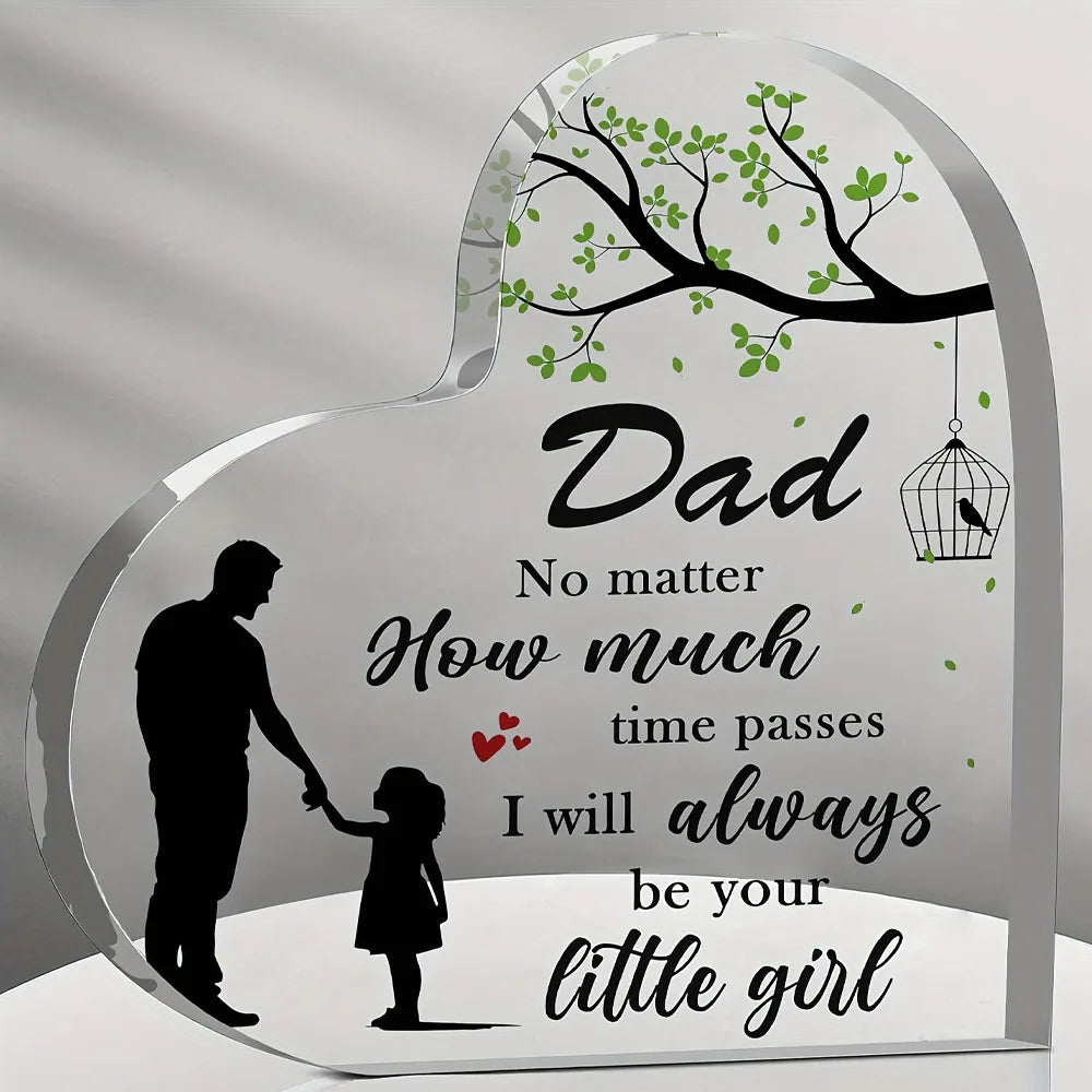Sentimental Note for Dad From Daughter | Acrylic Heart
