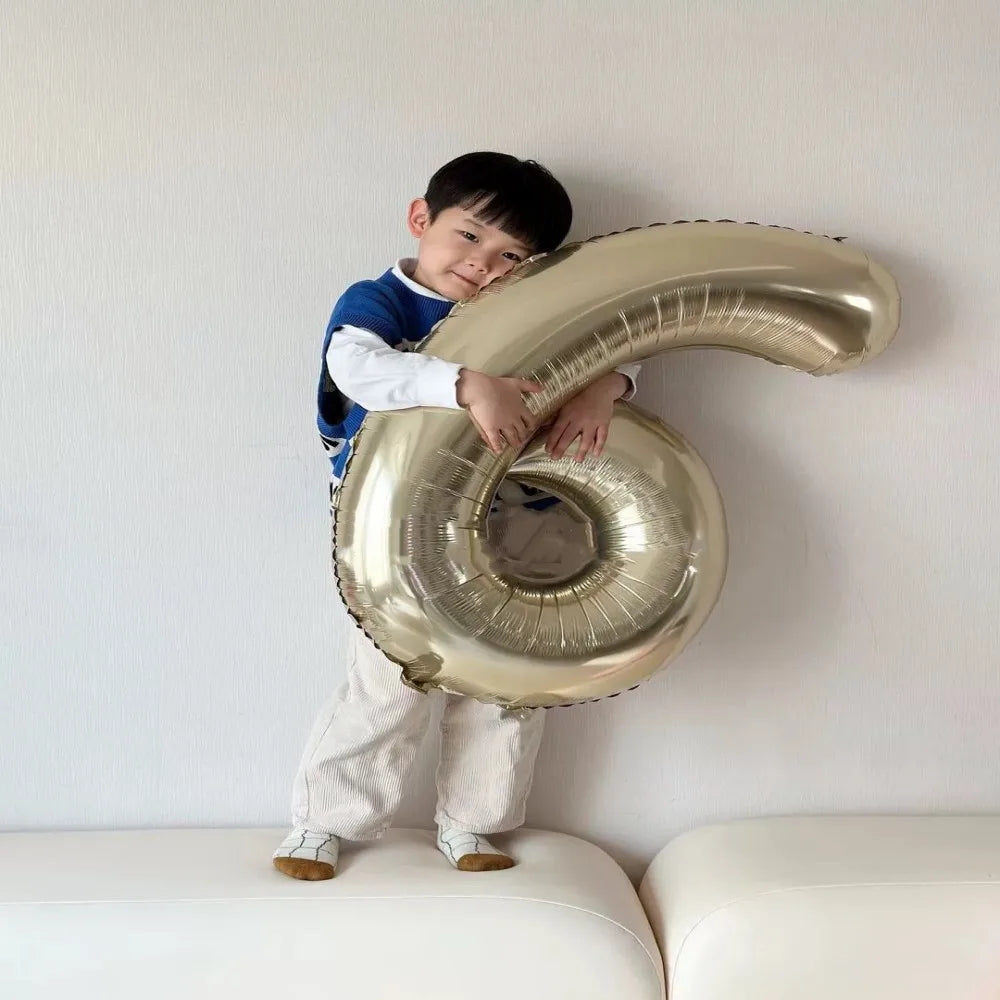 Aesthetic Birthday Number Balloons | 40inch