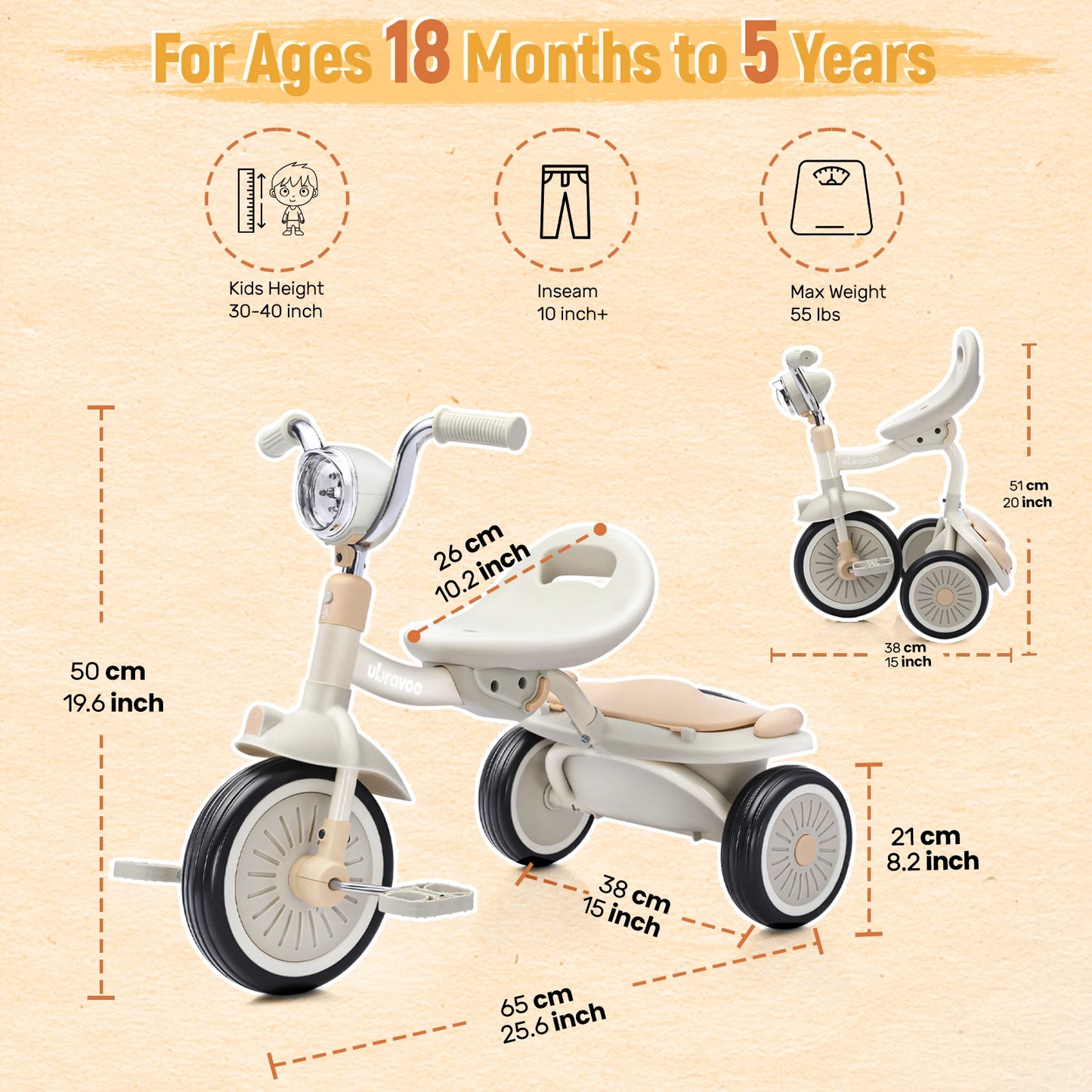Toddler & Kids Cute Aesthetic Pedal Trike