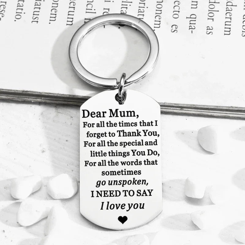 Sentimental Key Chain with Note | For Mum from Daughter