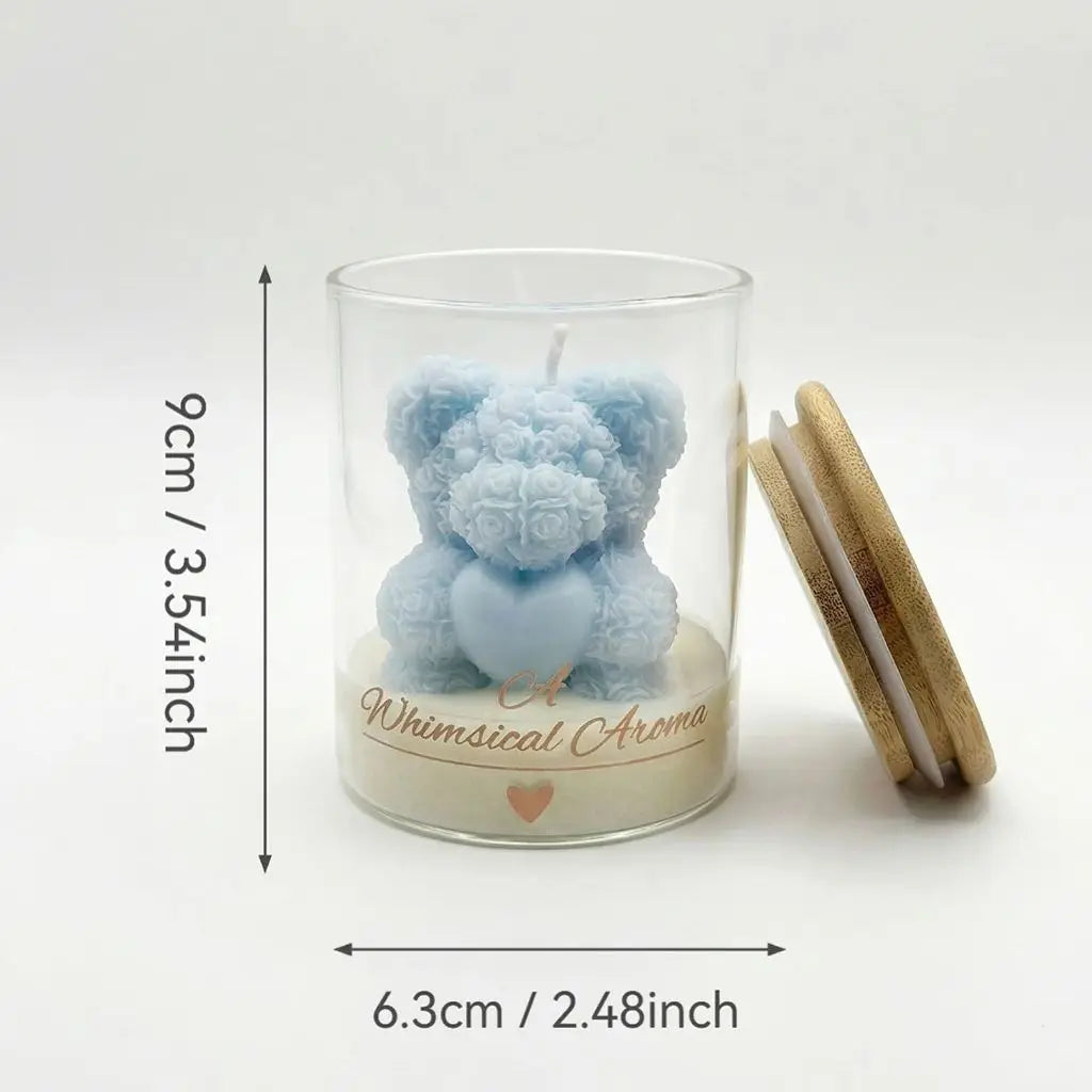 Rose Bear Candle