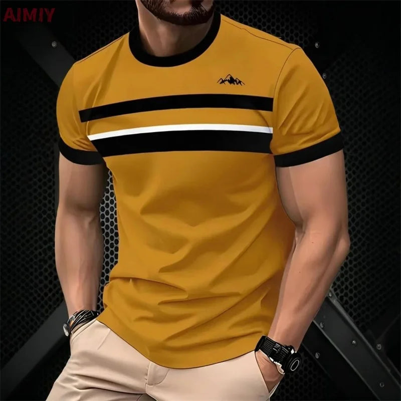 Men's Striped Printed T-shirts