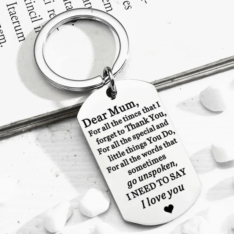 Sentimental Key Chain with Note | For Mum from Daughter